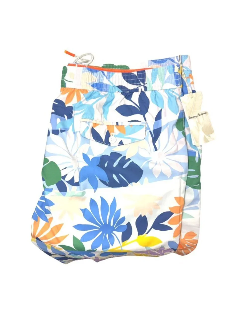 Tommy Bahama Mens Blue Tropical UPF Pockets Board Shorts Swim Sz 3XLB Big New